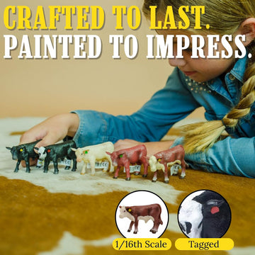 Little Buster Toys Calves Set - 5 Pack; Black Angus, Hereford, Red Angus, Black Baldy, and Charolais; Get All Your Calves in one Deal!
