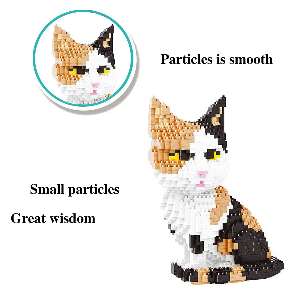 ISeeSee Mini Cat Building Blocks Pet Building Toy Bricks Micro Mini Blocks 3D Puzzle Building Blocks Set Toys Gifts for Kids or Adult (Cat Colorfull