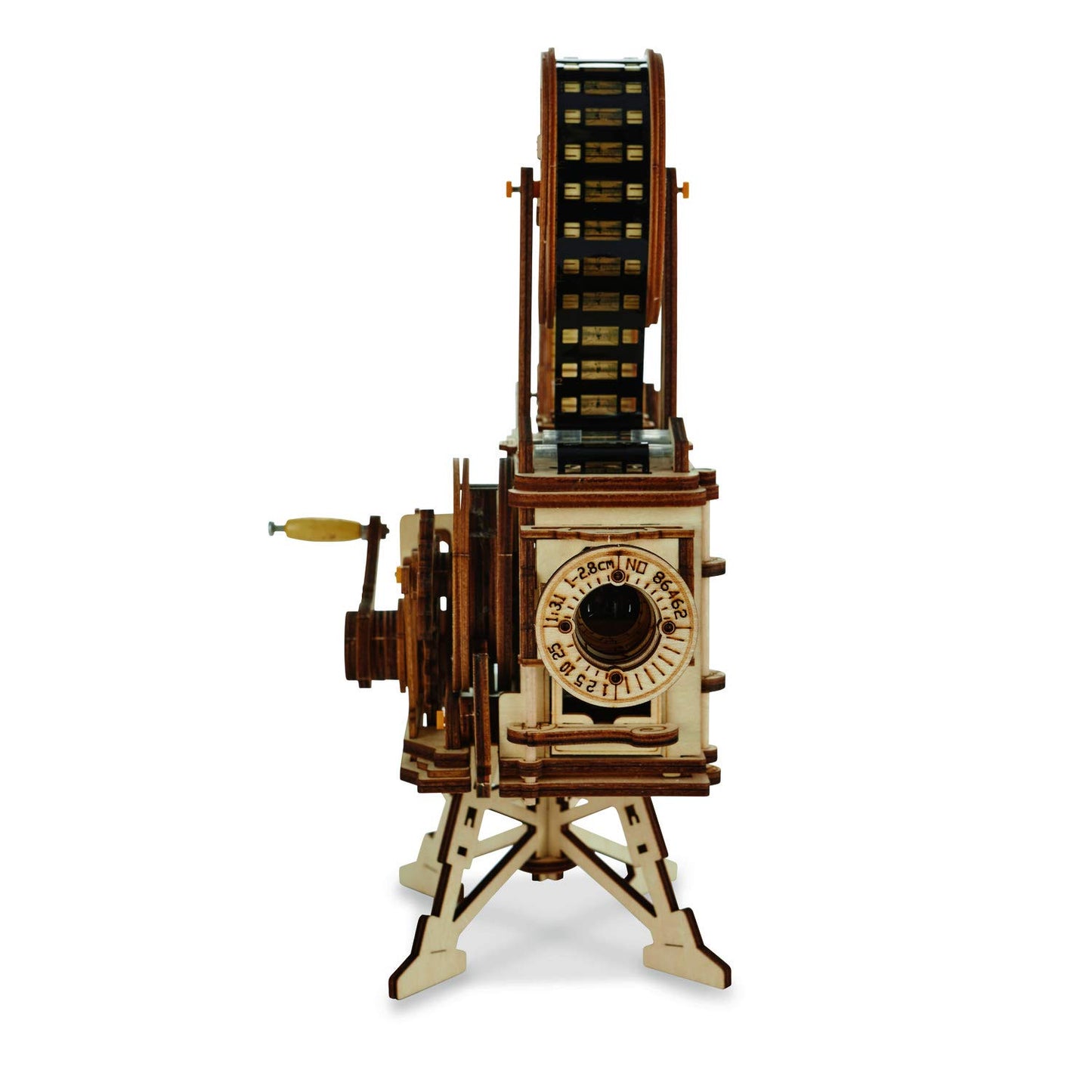 MindWare Gearjits Movie Projector - Wooden 3D Mechanical Model Kit for Adults and Teens, Build Your Own Working Projector