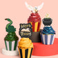 xo, Fetti Wizard in Training Cupcake Toppers + Wrappers - Set of 24 | Kids Cake Decoration, Magic Party Decor, Sorcerer Supplies, Dessert Accessory