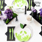 Jollity & Co Poison Apple Halloween Dessert Plates - Bright Green Paper Plates with White Foil - Pack of 8 Party Plates - Birthday Plates for Fall