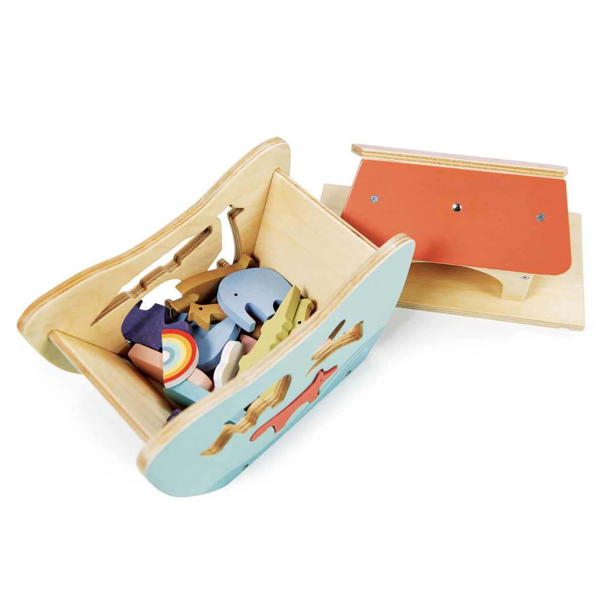 Tender Leaf Toys - Little Noah’s Ark - Wooden Animal Shape Sorting Toy - Compact and Made for Little Hands, Improve Hand-Eye Coordination