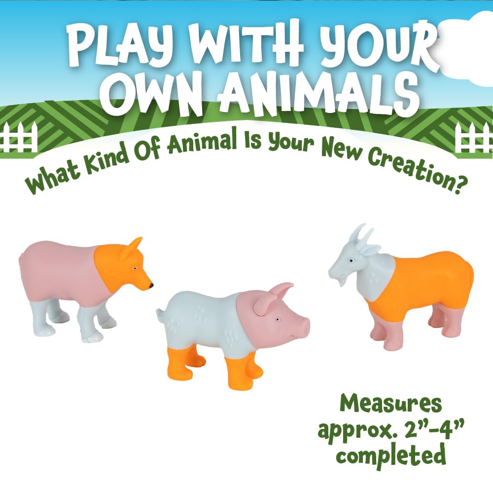 POPULAR PLAYTHINGS Magnetic Animals for Toddlers 1-3, Mini Mix or Match Animal Toys, Set of 7 Gift for Kids - Farm Animals with Pop-up Playmat
