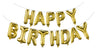 Gold Happy Birthday Balloons Banner 16 Inch Mylar Foil Letters, Inflatable Party Decor and Birthday Decorations for Women, Men, Boys & Girls Kids