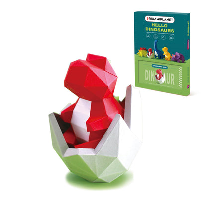 ORIGAMIPLANET 3D Dinosaur Origami Paper Craft Kit, Cute Dinosaurier-Baby DIY Pre-Cut 3D Papercraft for Teens & Adults, Creative Handmade Animal