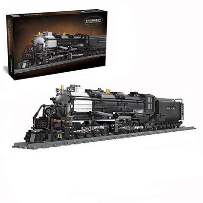 GODIYTOPPY BIGBOY Steam Train Building Kit and Engineering Toy, BIGBOY Locomotive with Track Display Set, Collectible Steam Locomotive Display Kit