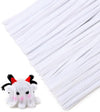 Tiehuoxia 200pcs Pipe Cleaners [White] Thick Chenille Stems for DIY Crafts & Art Projects, Beginner's Manual Included