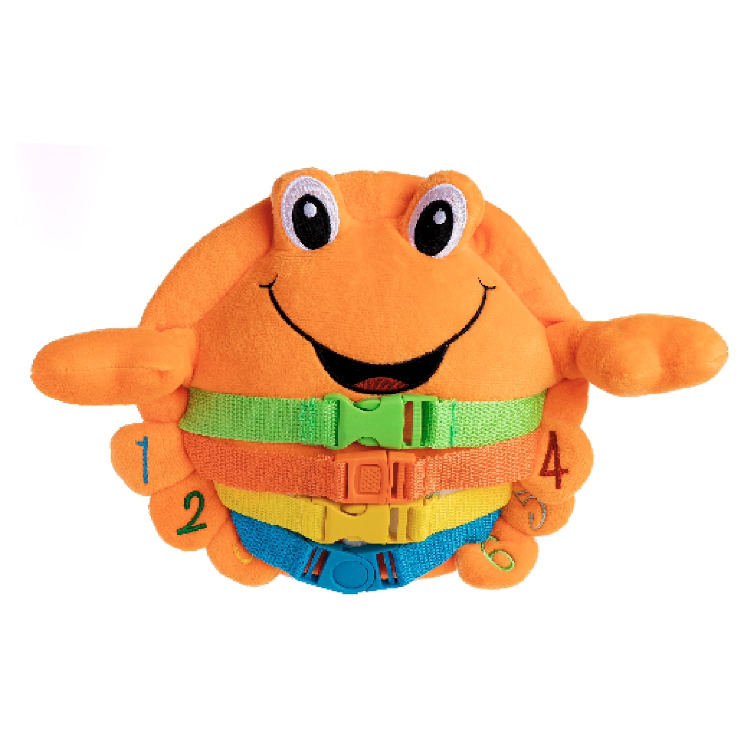 Buckle Toys - Barney Crab Stuffed Animal - Montessori Learning Toy for Toddlers - Develop Motor Skills and Problem Solving - Great Car Trip Activities