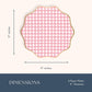Bonjour Fête Light Pink Gingham Paper Party Plates | Large Disposable Dinner Plates for Valentines Plate, Baby Showers, Spring & Birthday Celebrations