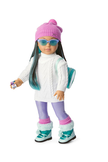 American Girl Corinne Tan Girl of the Year 2022 18-inch Doll Accessories with Hat, Sunglasses, and Backpack, For Ages 8+