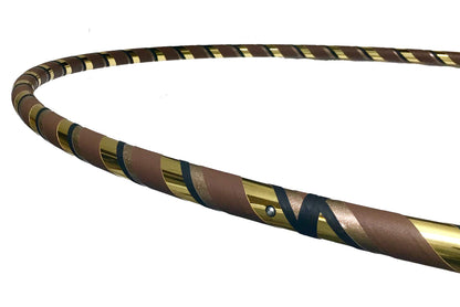 Beginner Exercise Hula Hoop for Fitness and Fun Made for Adults Weighted at 1 Pound (Choose Your Size and Tape Job) (Gold Spirals, 44)