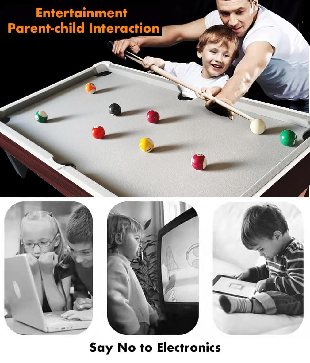 DRM 40 Inch Pool Table Top, 3.5FT Mini Pool Table Top, Small Wooden Snooker Tabletop, Billiards Tabletop Set with Full Accessories