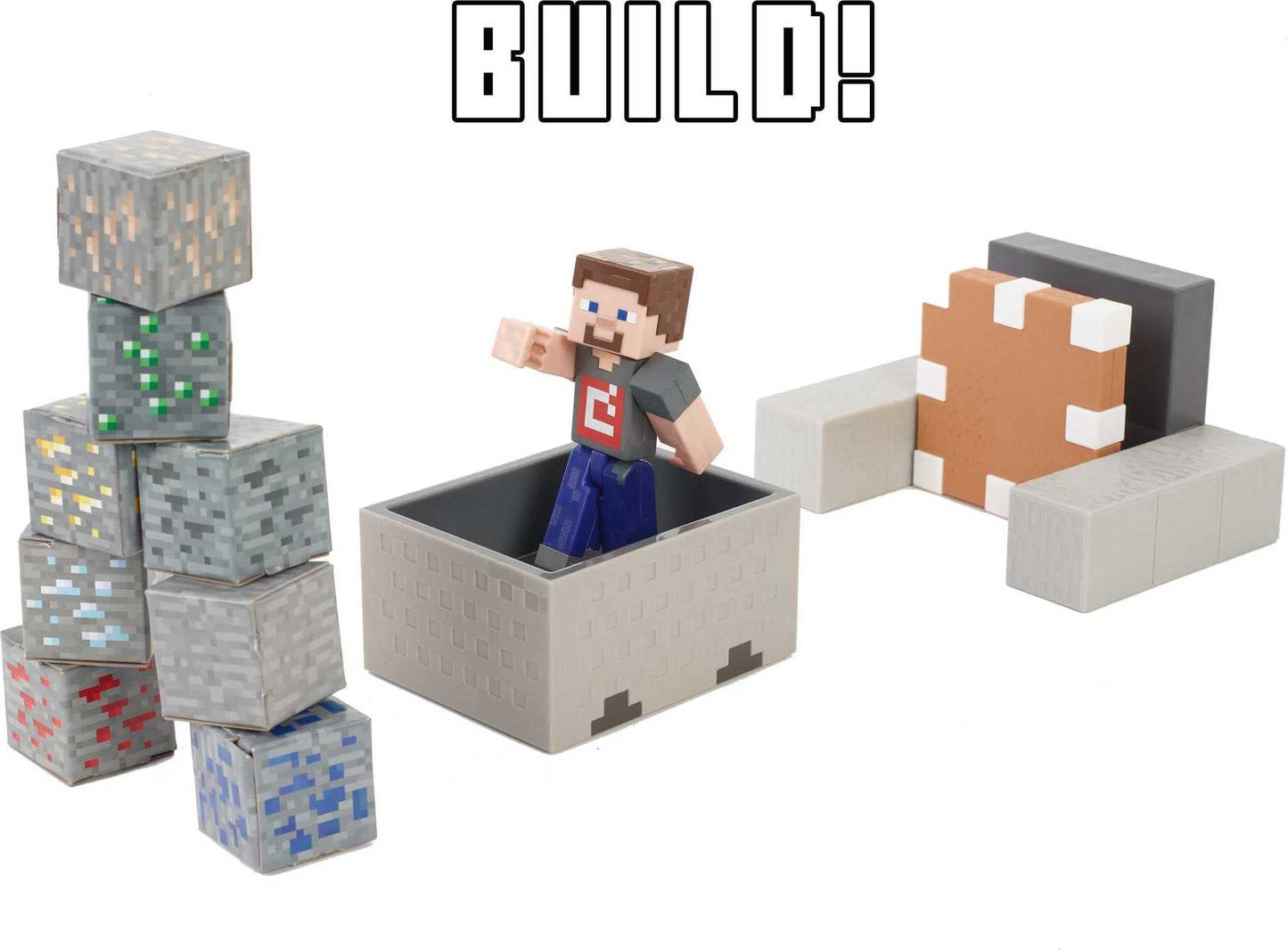 Minecraft Minecart Mayhem Playset With Steve Character Figure, Launching Cart And Accessories, Creation, Exploration And Survival Game For Kids Ages 6