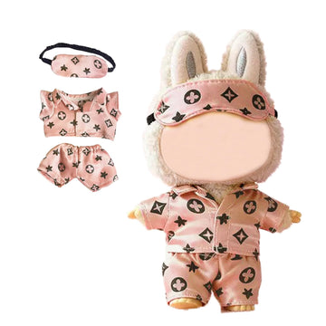 Pink Dolls Clothes Compatable with Labubu(NO Doll), 17cm Dolls Cute Outfit Accessories, Small Labubu Clothes Set for Doll, Gift for Women