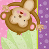 Baby Shower Beverage Paper Napkins | 5" x 5" | Girl Monkey | 16 Pcs
