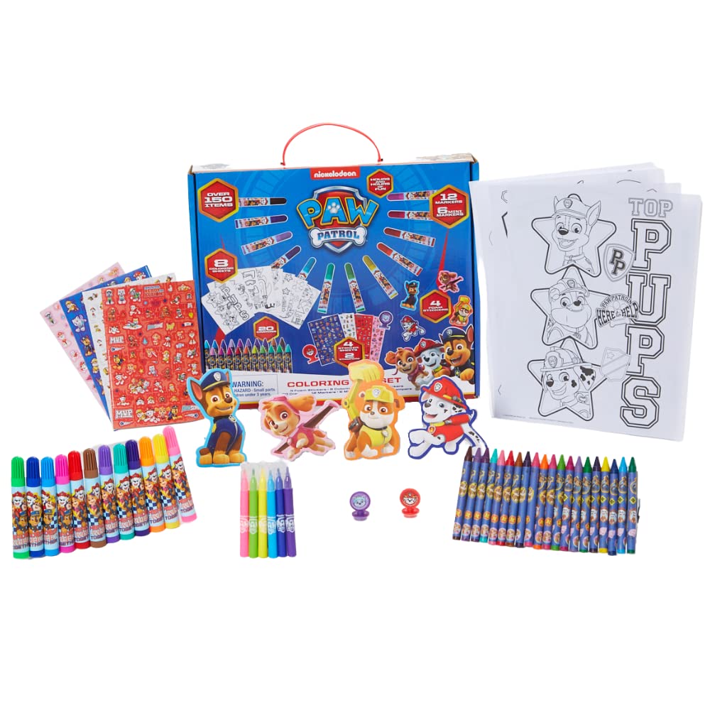 Innovative Designs Nickelodeon Paw Patrol Coloring Art Set for Kids with Stickers and Stampers, 150+ Pieces