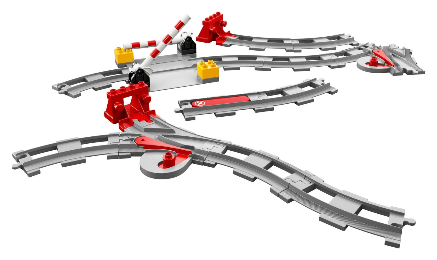 LEGO DUPLO Town Train Tracks Expansion Set 10882 - Building Block Railway Toys for Toddlers, Duplo Train Collection, Learning Through Play