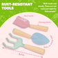 Kids Gardening Set with Watering Can - Toddlers Outdoor Gardening Kit with Planting Gloves, Shovel, Rake, Pink Tote Bag - 6PCS Kids Plant Growing Kit