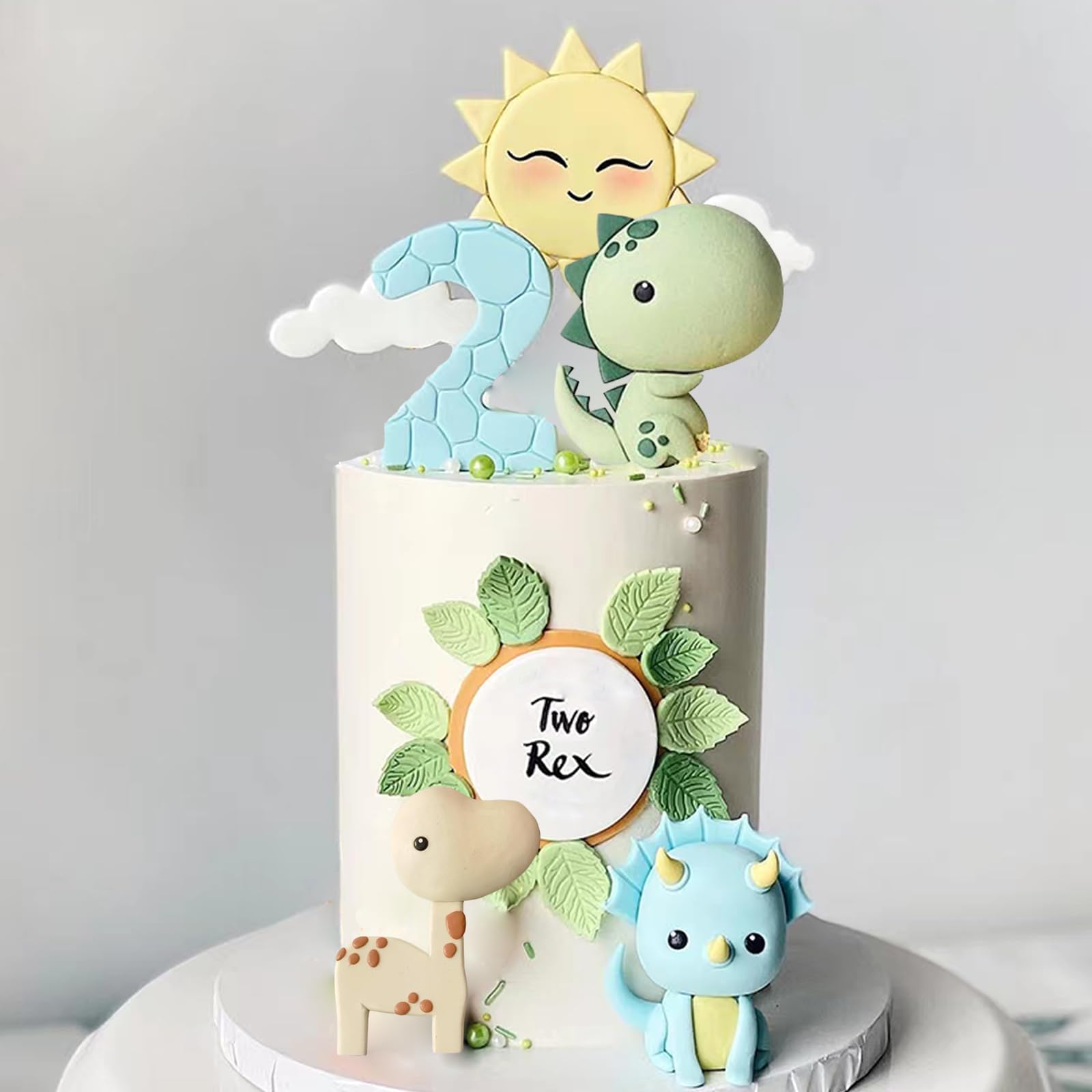 Baby Dinosaur Cake Toppers Dinosaur Cake Decorations Dinosaur Birthday Cake Toppers for Baby Shower Dinosaur Themed Birthday Party Supplies (Style 1)