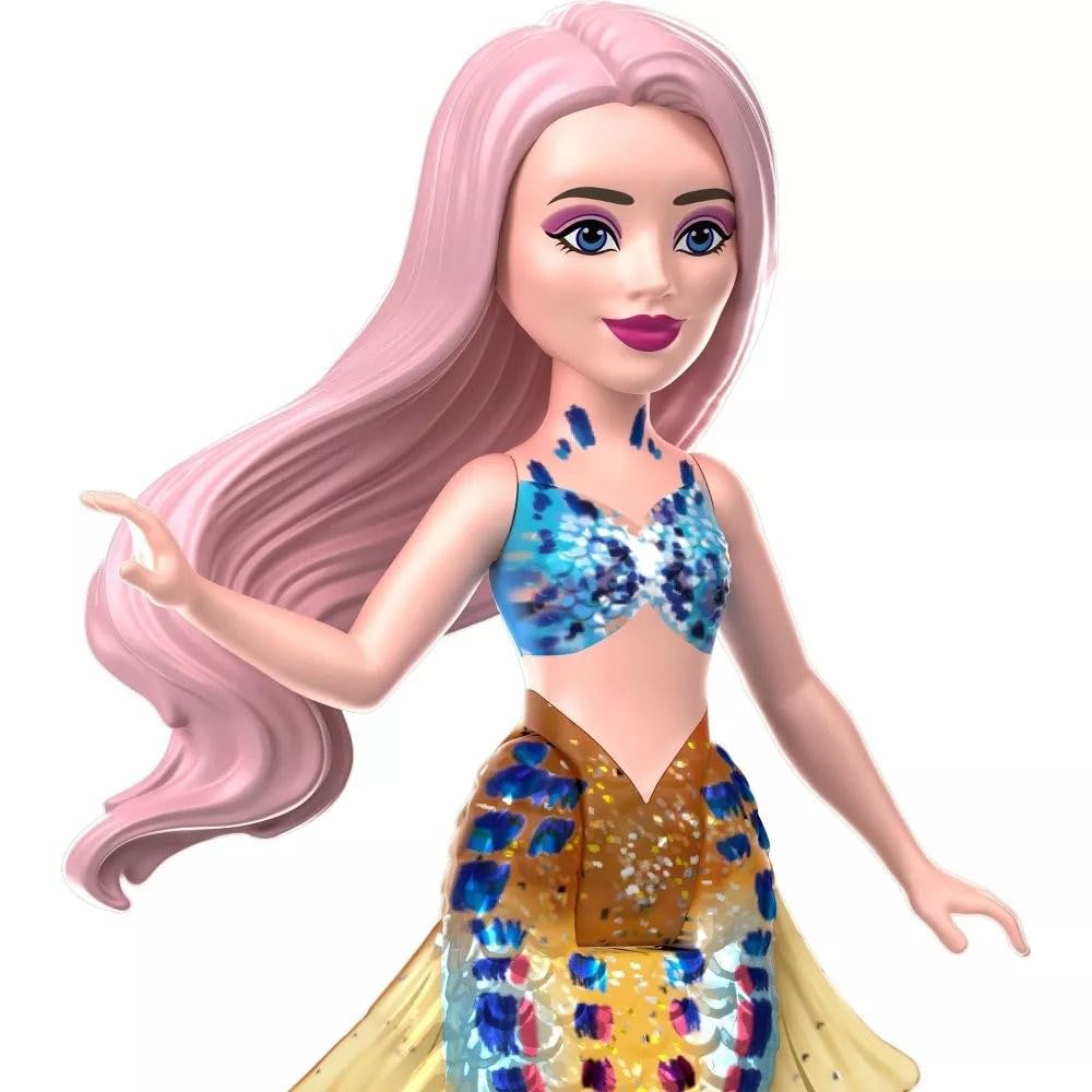 Mattel Disney Princess Toys, The Little Mermaid Ariel & Sisters Small Doll Set, Collection of 7 Mermaid Dolls, Inspired by the Movie