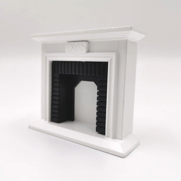 SXFSE Dollhouse Decoration Accessories,1:12 Dollhouse Miniature Furniture Room Wooden Vintage Black White Fireplace