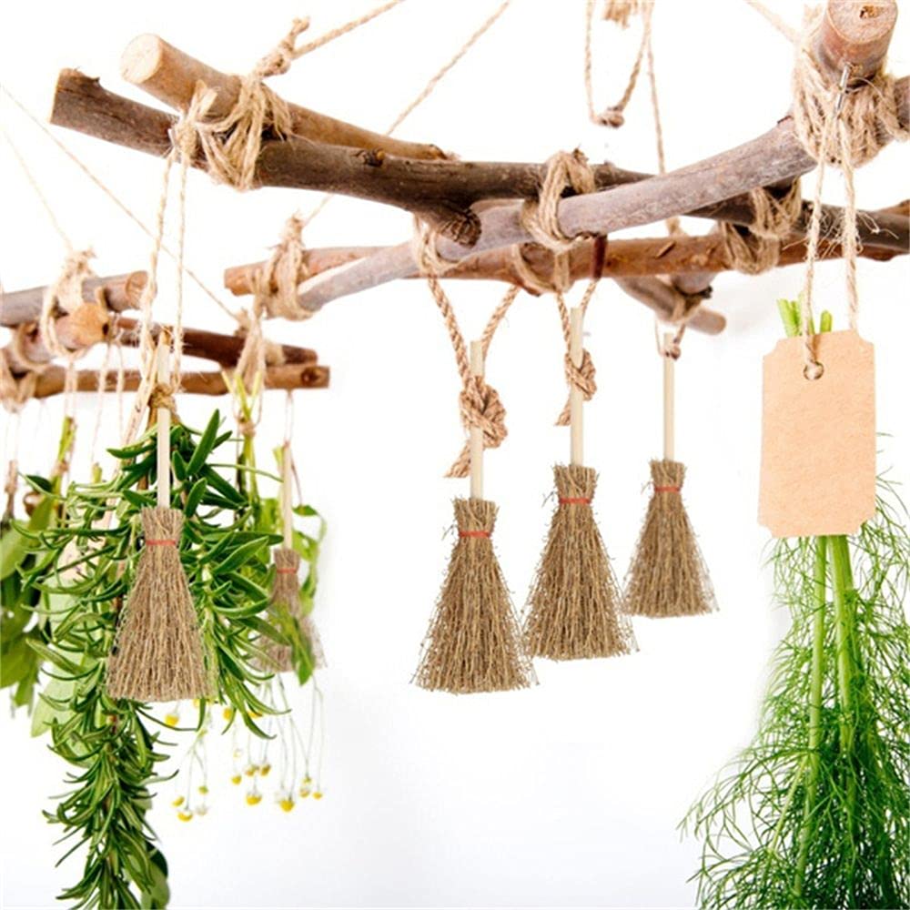10Pcs Mini Brooms, Witch Straw Brooms, Brooms Accessories Props Miniature Artificial, Furniture Mini Furniture Halloween Decoration Accessory