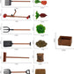 Dollhouse Miniature Farm Tool Set, 1/12 Scale, Plastic Shovel and Rake, Lightweight Mini Farm Tools for Dollhouse Scenes and Model Displays
