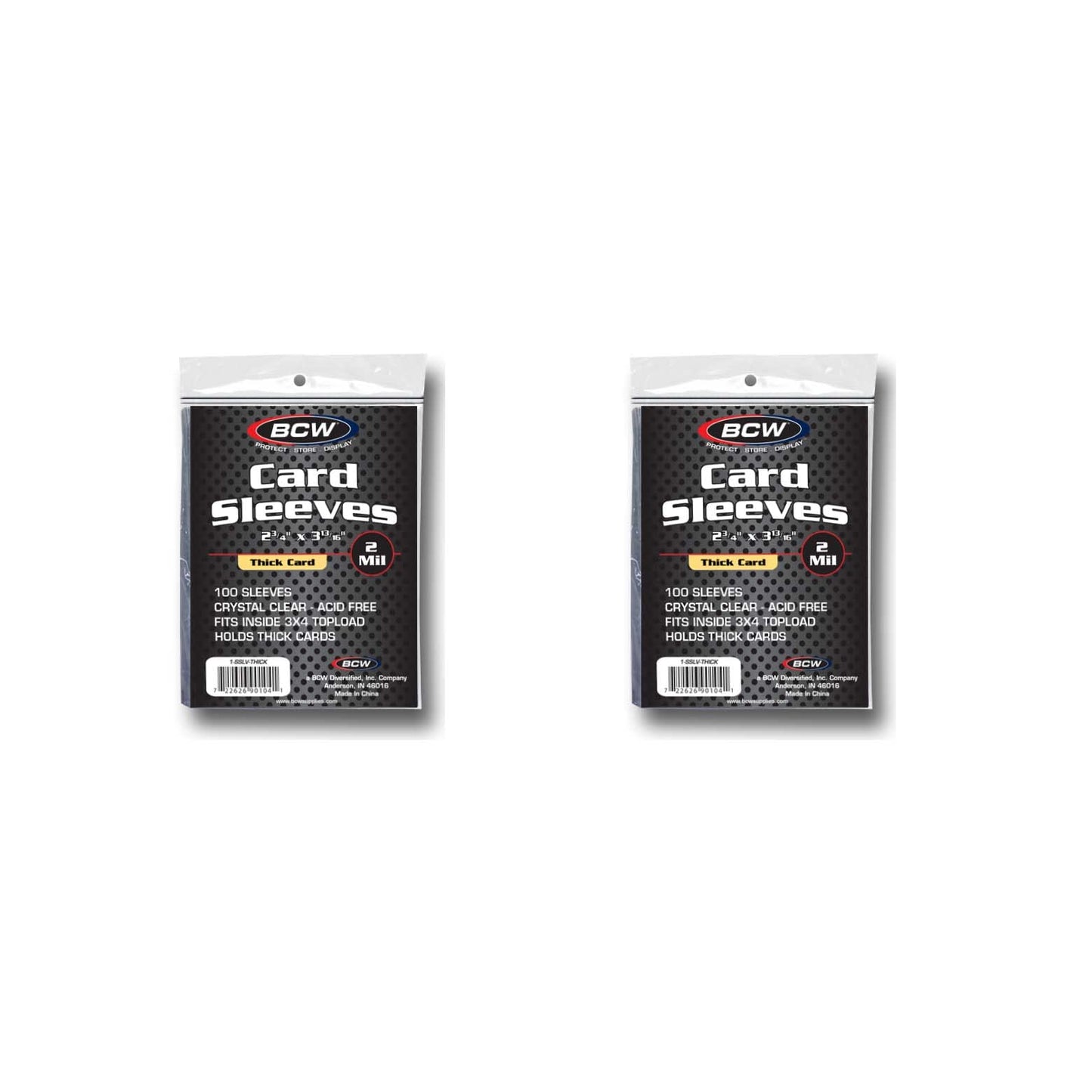 BCW Thick Card Sleeves - 200 ct | Crystal Clear Polypropylene Protective Sleeves for Collectible Cards | Card Protector Sleeves Holds Trading Cards Up