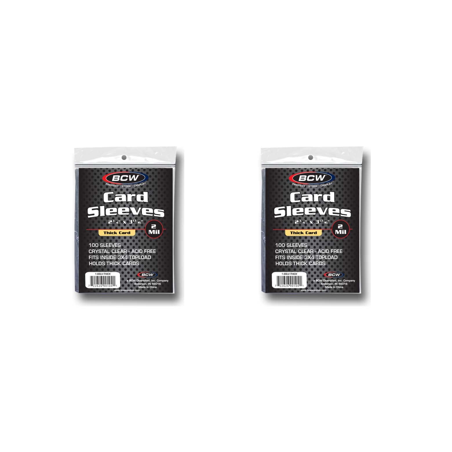 BCW Thick Card Sleeves - 200 ct | Crystal Clear Polypropylene Protective Sleeves for Collectible Cards | Card Protector Sleeves Holds Trading Cards Up