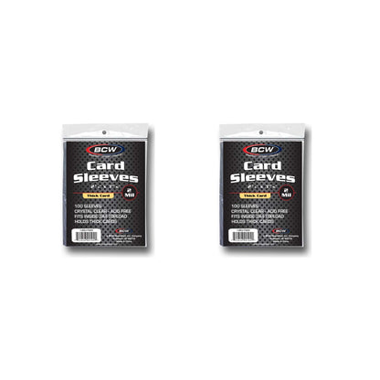 BCW Thick Card Sleeves - 200 ct | Crystal Clear Polypropylene Protective Sleeves for Collectible Cards | Card Protector Sleeves Holds Trading Cards Up