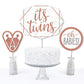 Big Dot of Happiness It's Twin Girls - Pink and Rose Gold Baby Shower Centerpiece Sticks - Table Toppers - Set of 15