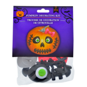 Pumpkin Decorating Craft Kit Plastic Push in No Carving (Girl)