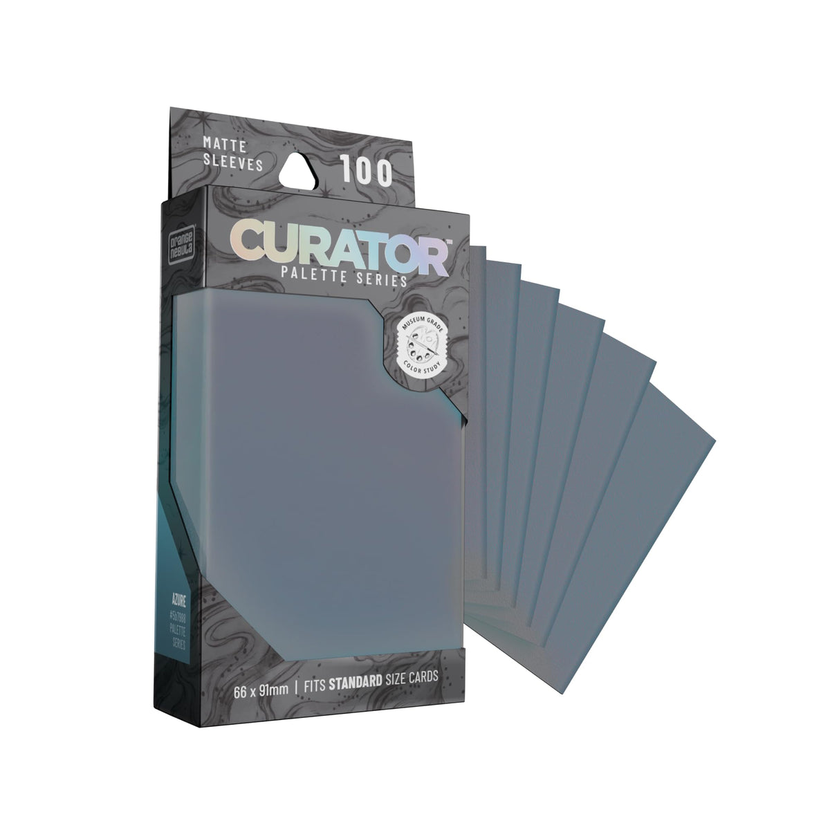 Curator® Tournament TCG Matte Sleeves - Standard Size (66x91mm) w/Black Backs - Non-PVC - “Azure” (Blue) Palette Series - Compatible with Magic