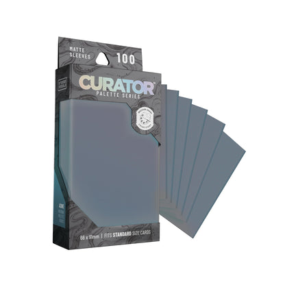 Curator® Tournament TCG Matte Sleeves - Standard Size (66x91mm) w/Black Backs - Non-PVC - “Azure” (Blue) Palette Series - Compatible with Magic