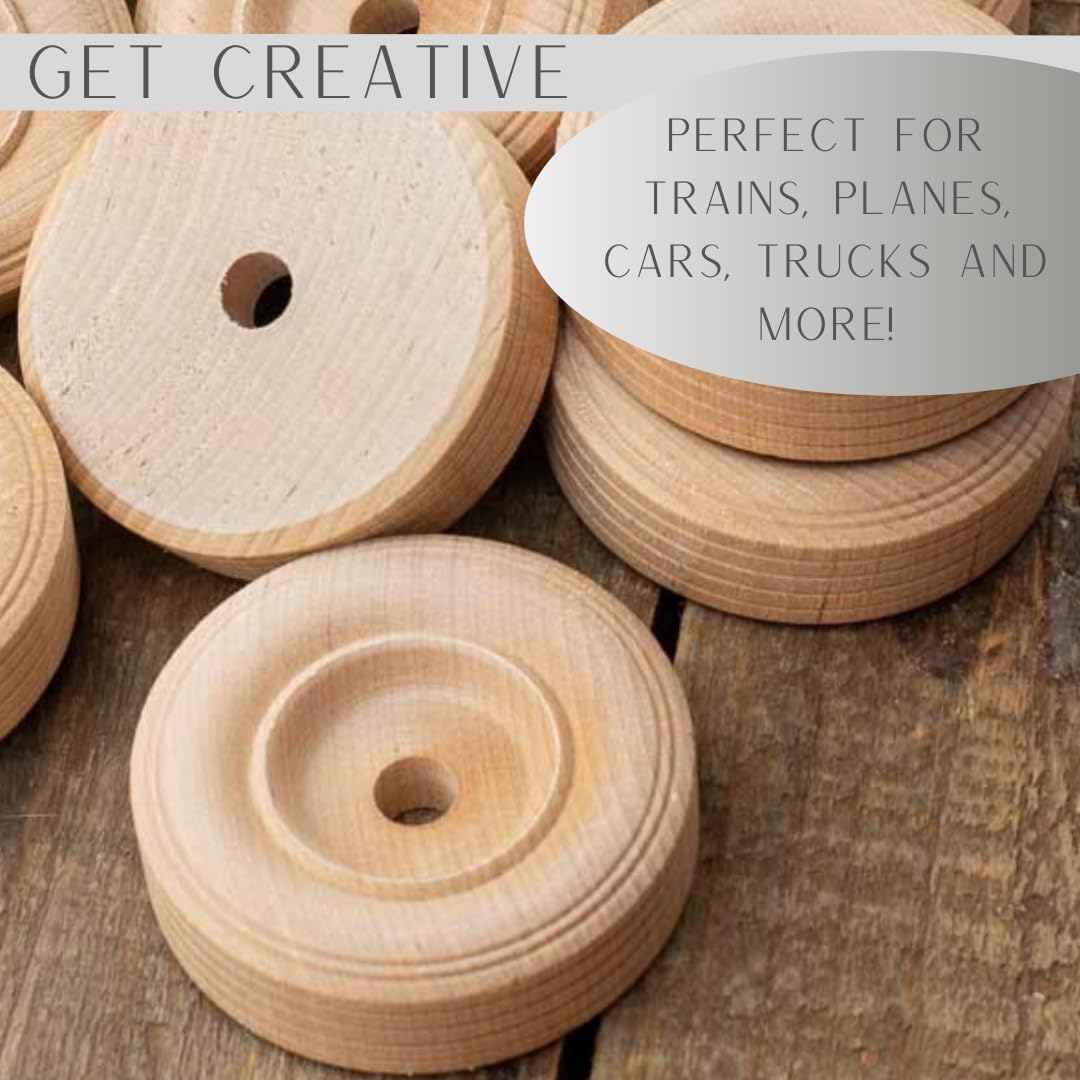 Unfinished Wood Wheels by Factory Direct Craft - Pack of 20 Mini Wooden Wheels for DIY Woodworker Crafts Model Cars Trains (Size: 2-1/2 inch Diameter)