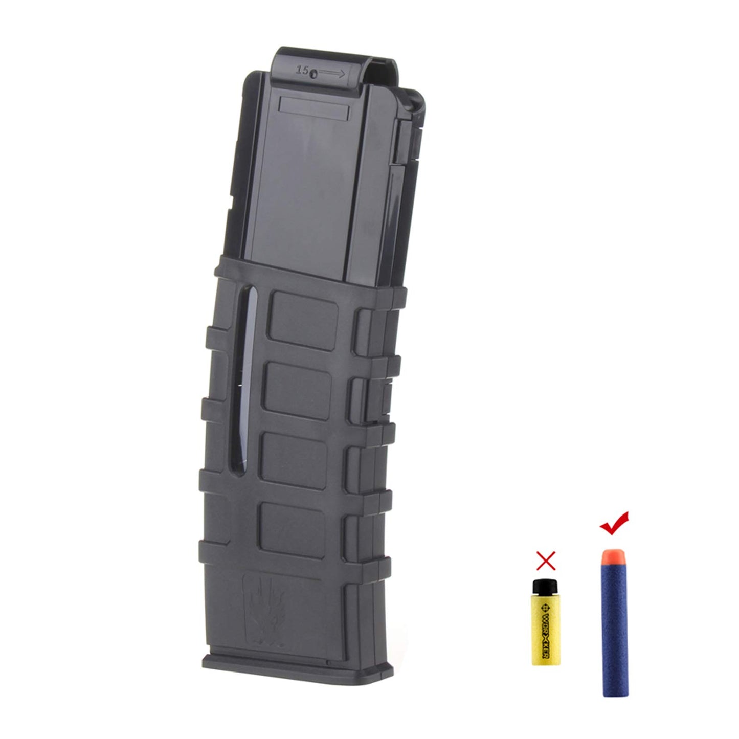 WORKER F10555 15 Darts Bullet Clips Common-use Injection Molding Magazine Clip Tactical for Nerf N-Strike Elite