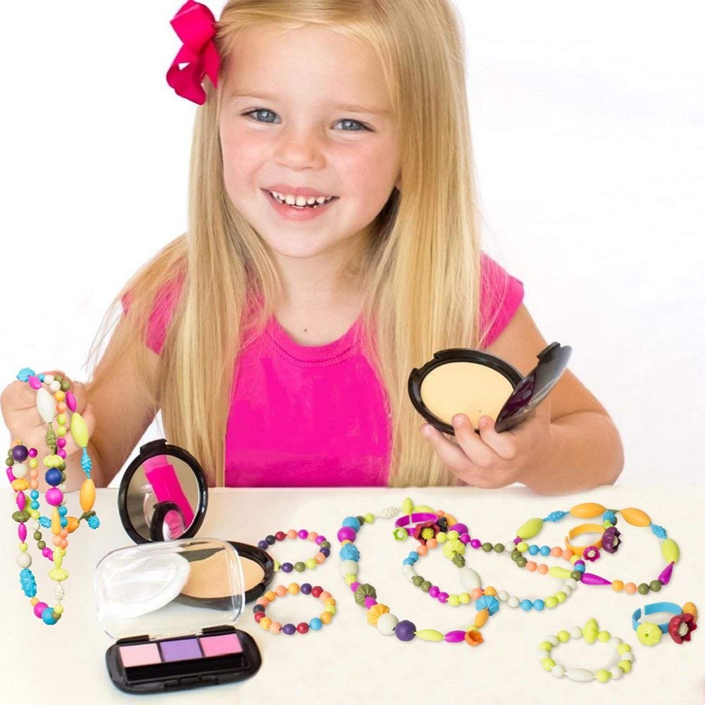 GILI Pop Beads - Jewelry Making Kit for 3 4 5 6 7 8 Year Old Little Girls - Arts and Crafts Toys for Kids Age 4yr-8yr - Necklace Bracelet Creativity