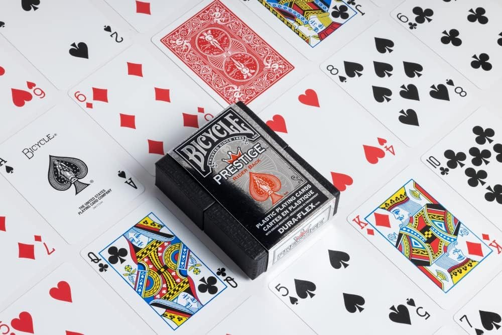 Bicycle Prestige Waterproof Plastic Playing Cards, Red and Blue 2 Pack