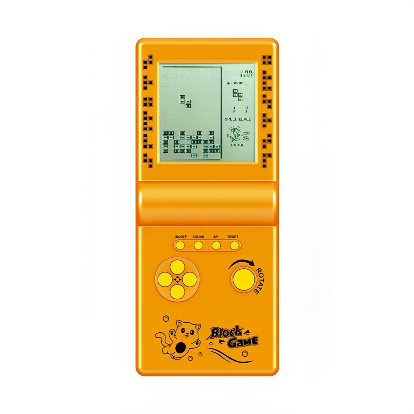 CZT Nostalgic Cube Game Console Big Screen Built-in Retro 999 in 6 Block Game Indoor/Outdoor Handheld Console Portable Electronic Brick Games