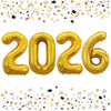 GOER 42 Inch 2026 Gold Foil Number Balloons for 2026 New Year Eve Festival Party Supplies Graduation Decorations