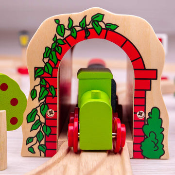 Bigjigs Rail Wooden Red Brick Tunnel - Other Major Rail Brands are Compatible