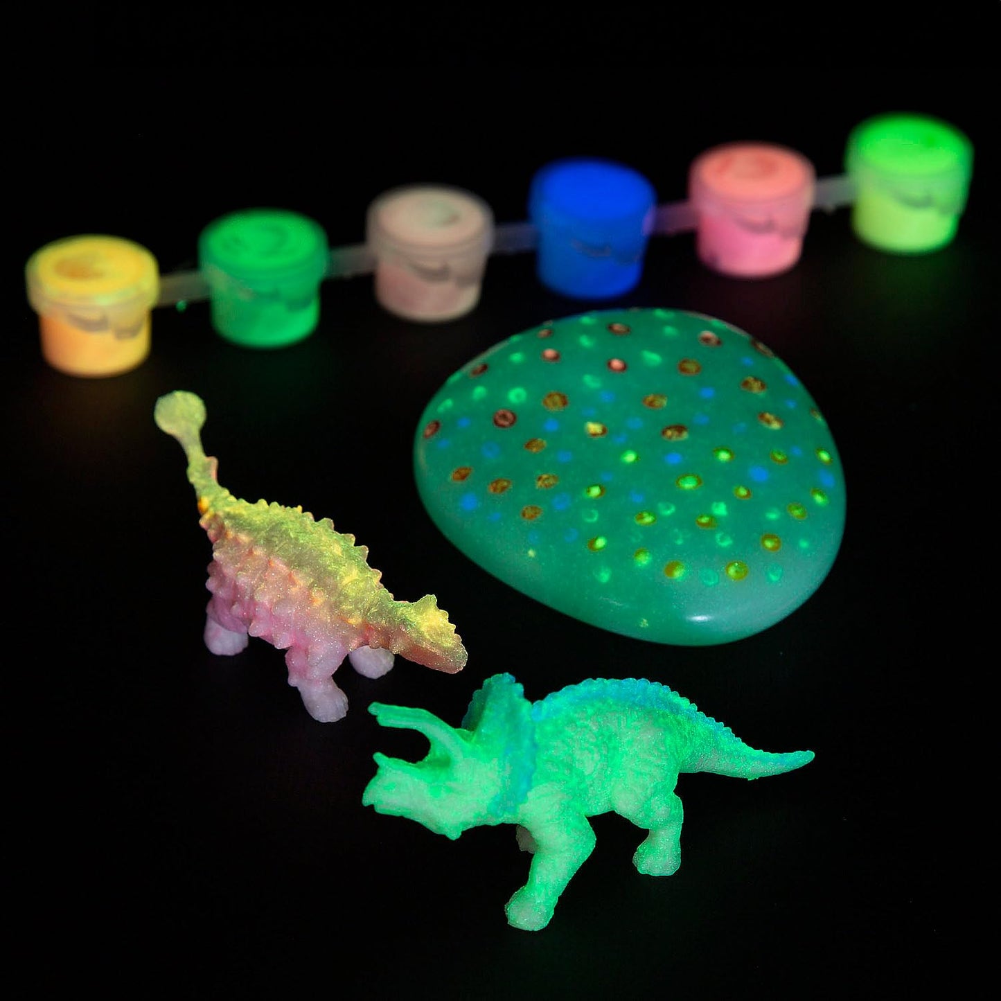 Fun Express DIY Glow in The Dark Dinosaur Sculpture and Rock Painting Kit for Kids, All in One Kids Craft Kit, Birthday and Everday Gifts, Great