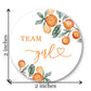 Little Cutie Orange Gender Reveal Stickers - 40 Labels (20 of Each Design)