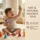 Sing2sky 6 Pcs Wooden Elf Figures, Miniature Dollhouse Accessories for Kids Ages 3+, Cute Wood Gnome Peg Dolls for Small Fairy Garden Decor