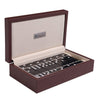 Silverman & Co. Double 6 Large Black Domino Set - Brown Case