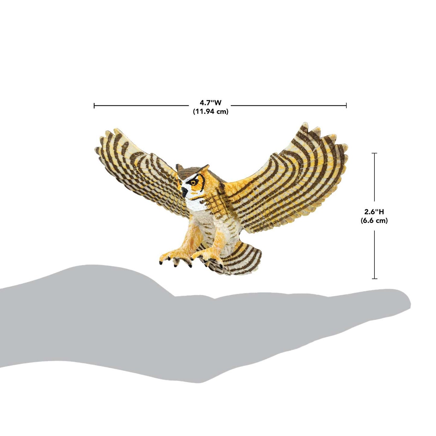 Safari Ltd. Great Horned Owl Figurine - Detailed 5.5" Plastic Model Figure - Fun Educational Play Toy for Boys, Girls & Kids Ages 3+