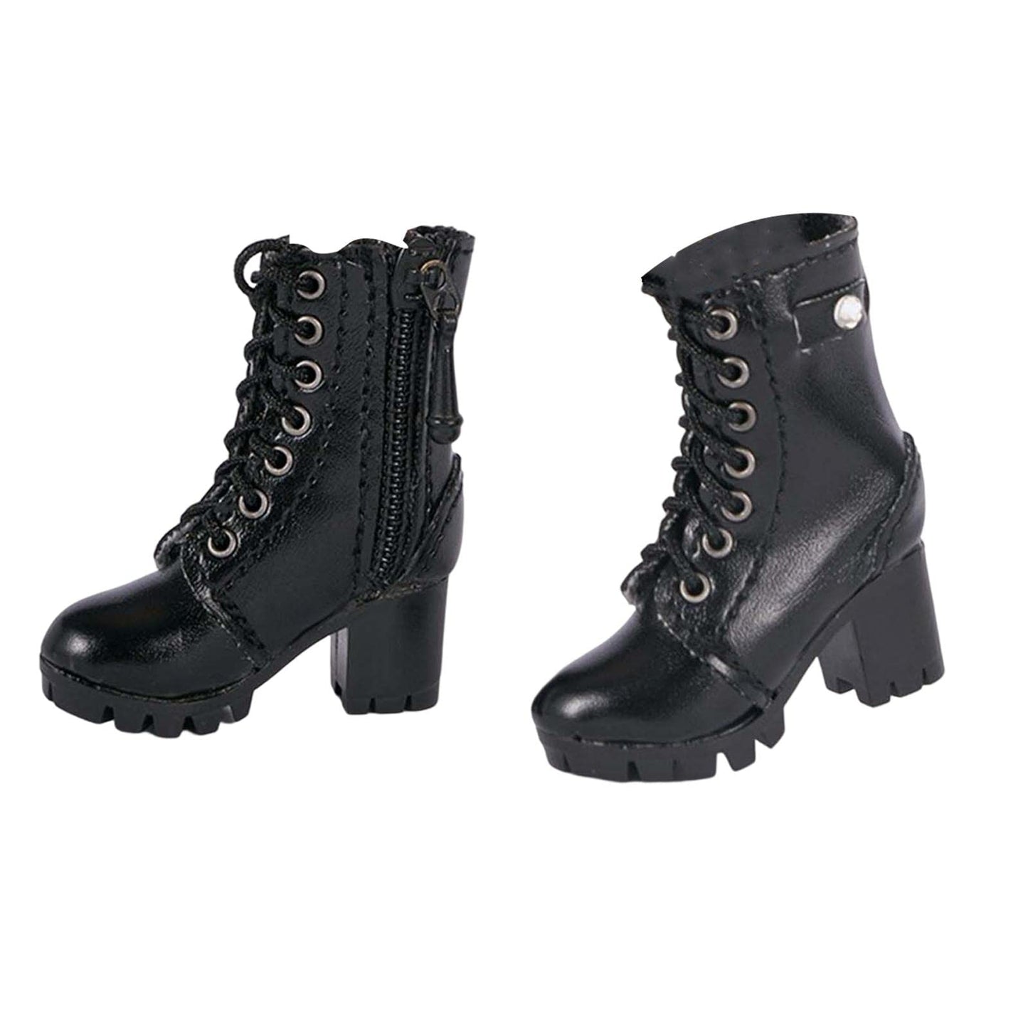 Yiju 1/6 Scale High Heel Boots for 12" Female Action Figures, ABS Black Doll Shoes