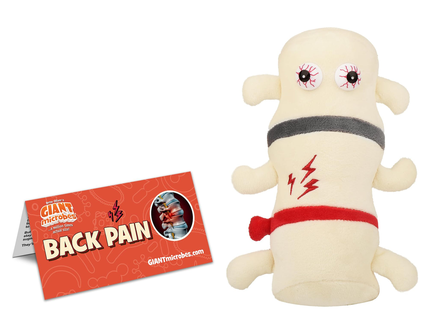 GIANT MICROBES Back Pain Plush, back surgery recovery items, neurosurgeon gift, funny orthopedic surgeon gifts, chiropractic gifts, chronic back pain