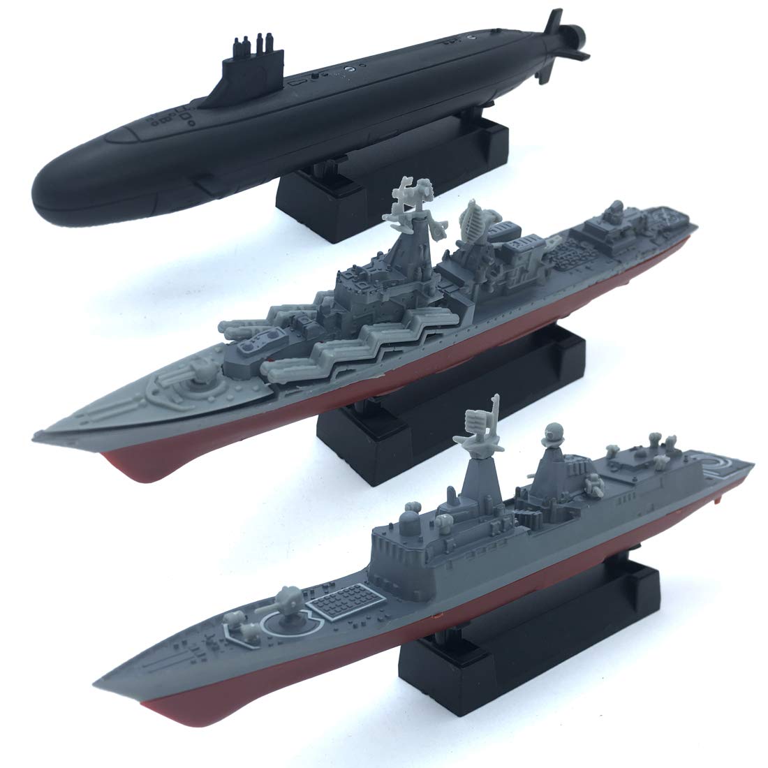 Kvvdi 8 Sets 3D-Puzzle Model Battleship Aircraft Carrier Toy Submarine, Plastic Model Warships Ship Kits, Navy for Collection