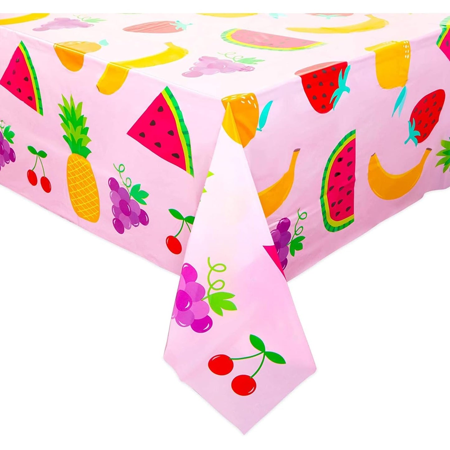 Sparkle and Bash Tablecloth for Two-tti Frutti 2nd Birthday Party Decorations (Pink, 54 x 108 in, 3 Pack)